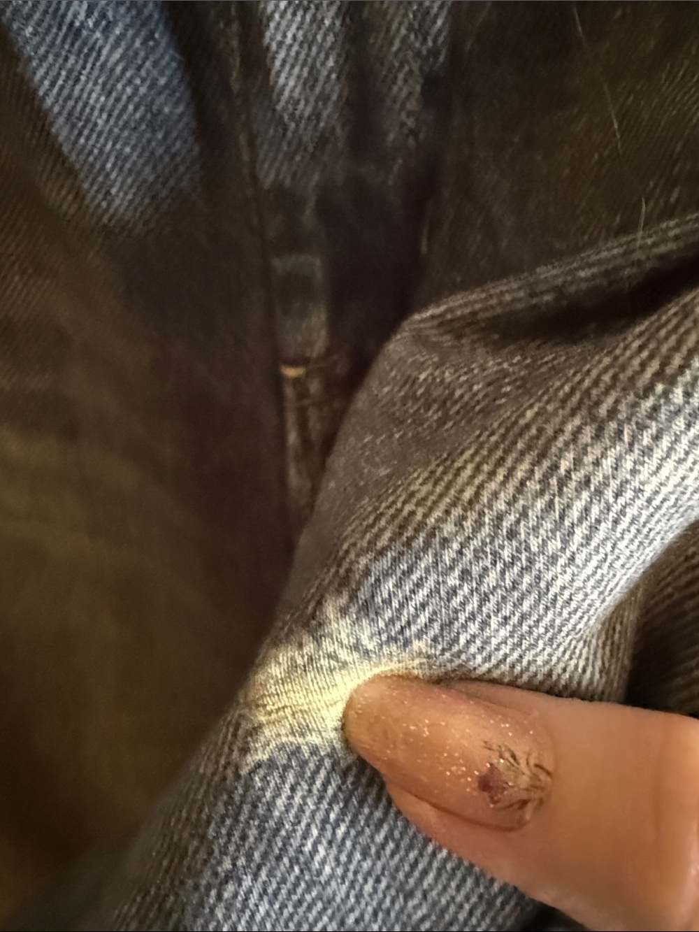Women’s Relaxed Fit Blue Washed Jean Look pants - Picture 4 of 8